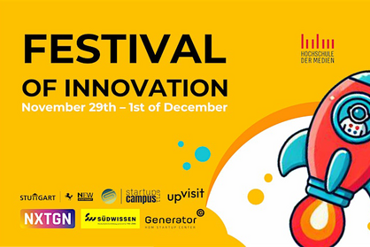 Key Visual zur Veranstaltung Festival of Innovation vom 29.11. - 01.12.2024.