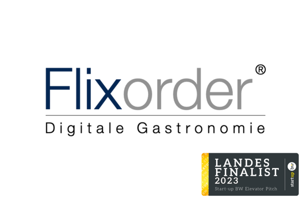 Logo Flixorder, Finalist Landeswettbewerb Start-up BW Elevator Pitch 2023.