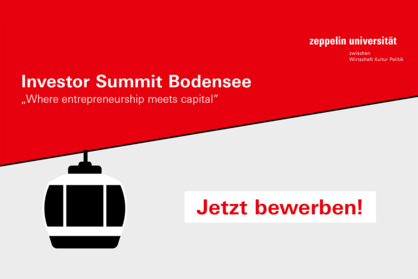 Veranstaltungshinweis für den 3. Investor Summit Bodensee am 20. September 2024 von der Zeppelin Universität. 