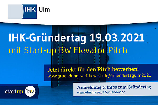 Einladung zum Start-up BW Elevator Pitch Regional Cup Ulm.