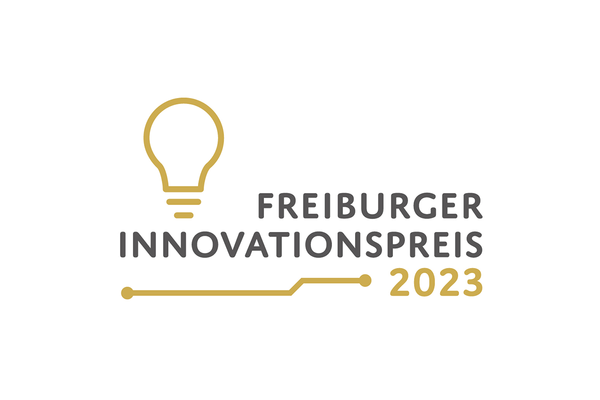 Logo Freiburger Innovationspreis. Text: Freiburger Innovationspreis 2023.