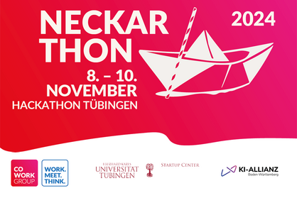 Key Visual für den Neckarthon Hackathon vom 8. - 10. November 2024 in Tübingen. 