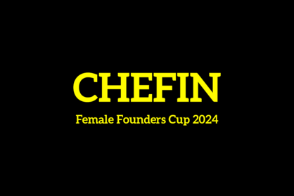 Text - gelb auf schwarz: "Chefin - Female Founders Cup 2024".