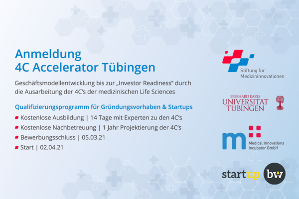 Einladung zum 4C Accelerator Tübingen.