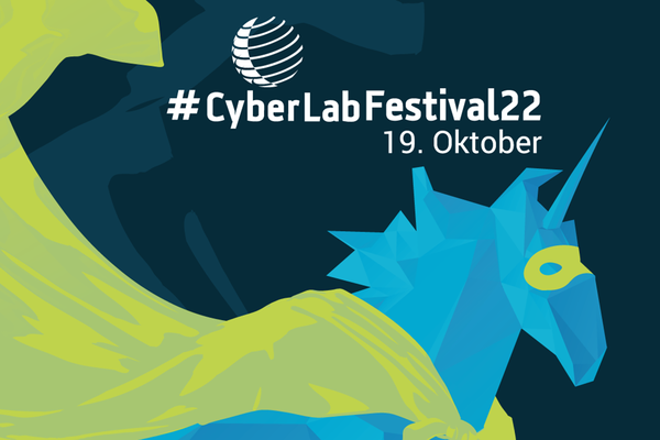 Event-Flyer CyberLab Festival 2022. Text: #CyberLabFestival22 19. Oktober.